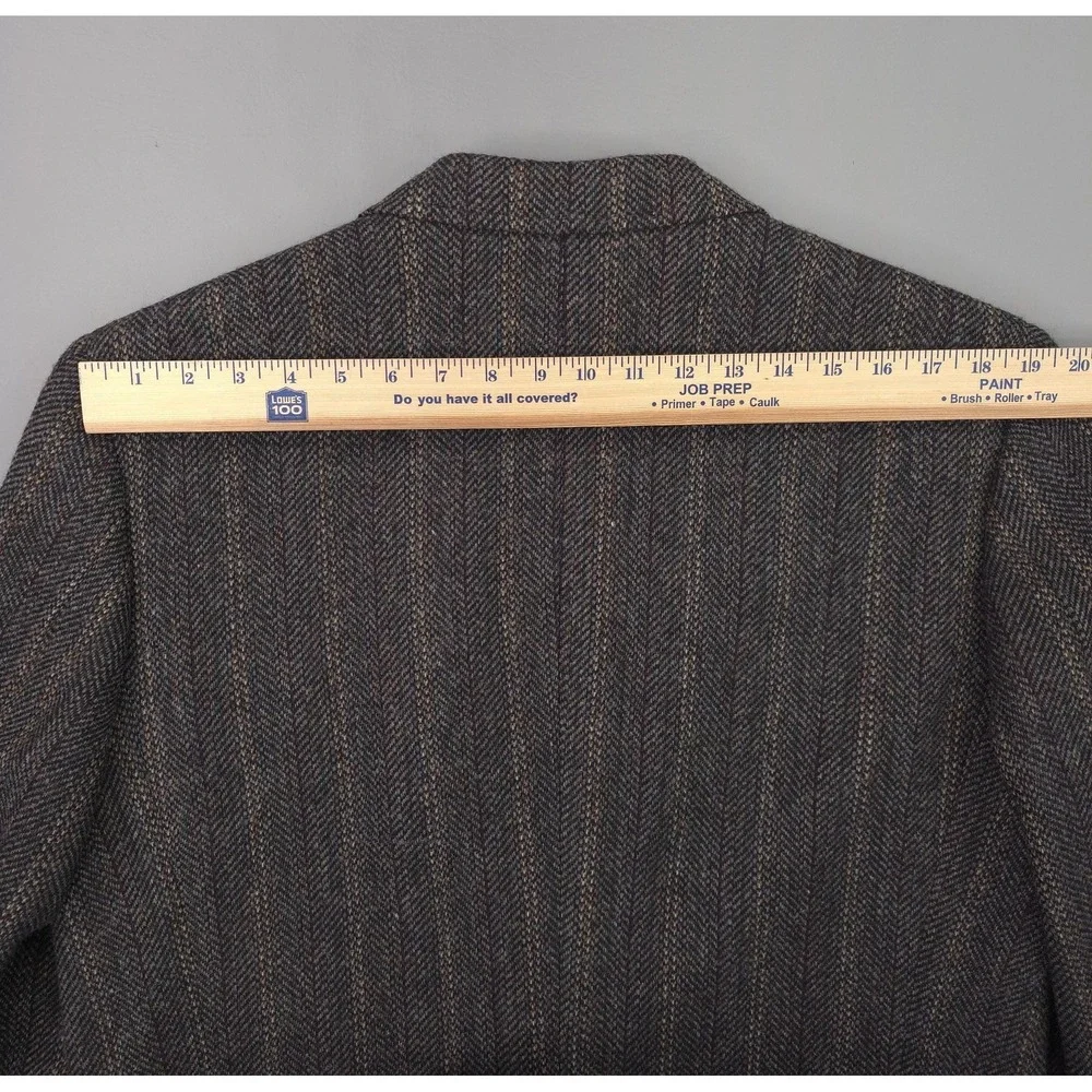 Vintage Palm Beach Blazer Mens 44L‎ Gray Herringbone Wool Tweed Sport Coat
